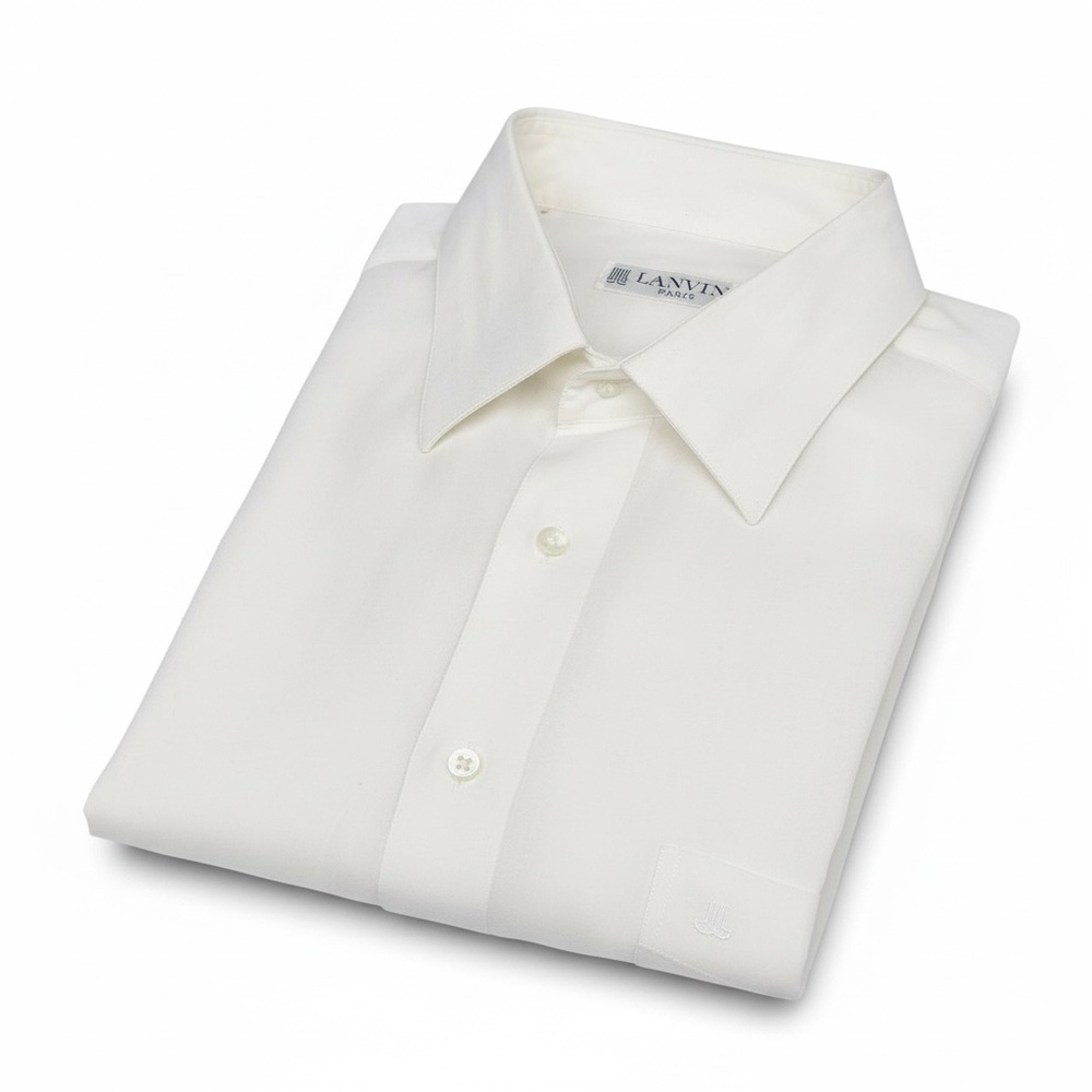 Lanvin Sheer White Shirt Blouse Long Sleeve 17.5/45
